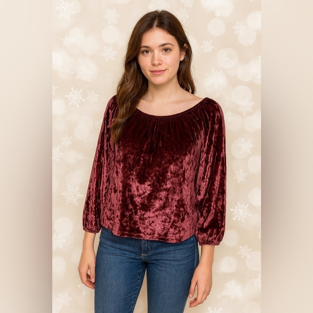 Hollister Crop Top Crushed Velvet Size Small